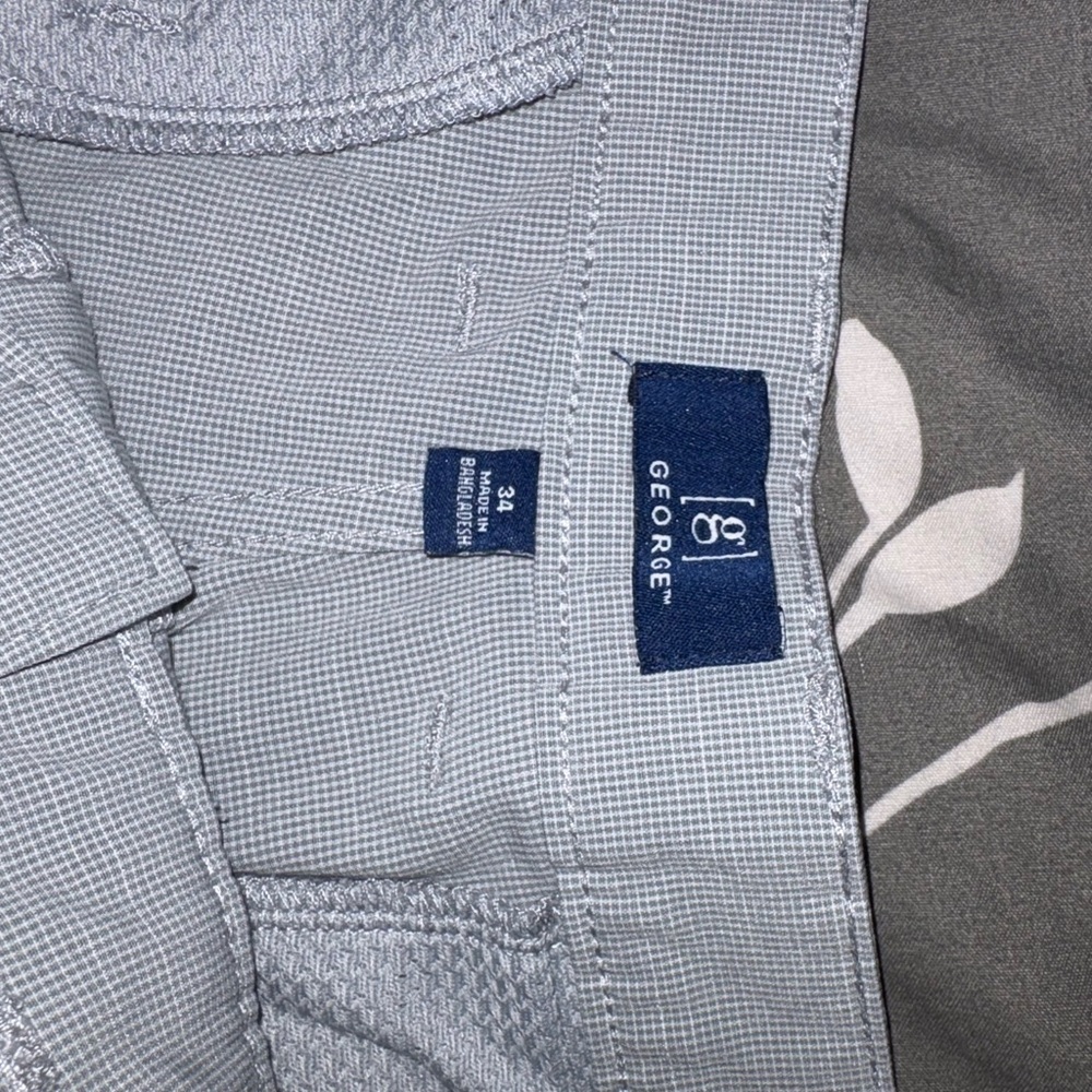 George Men's Light Gray Flat Front Shorts - Picture 3 of 9